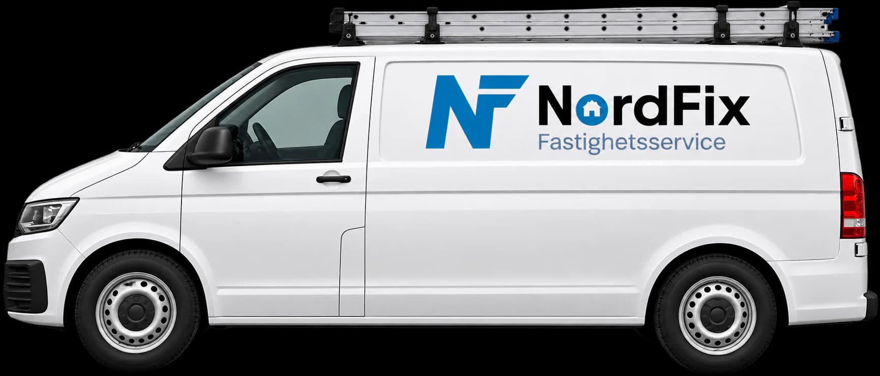 NordFix servicebil med stege på taket