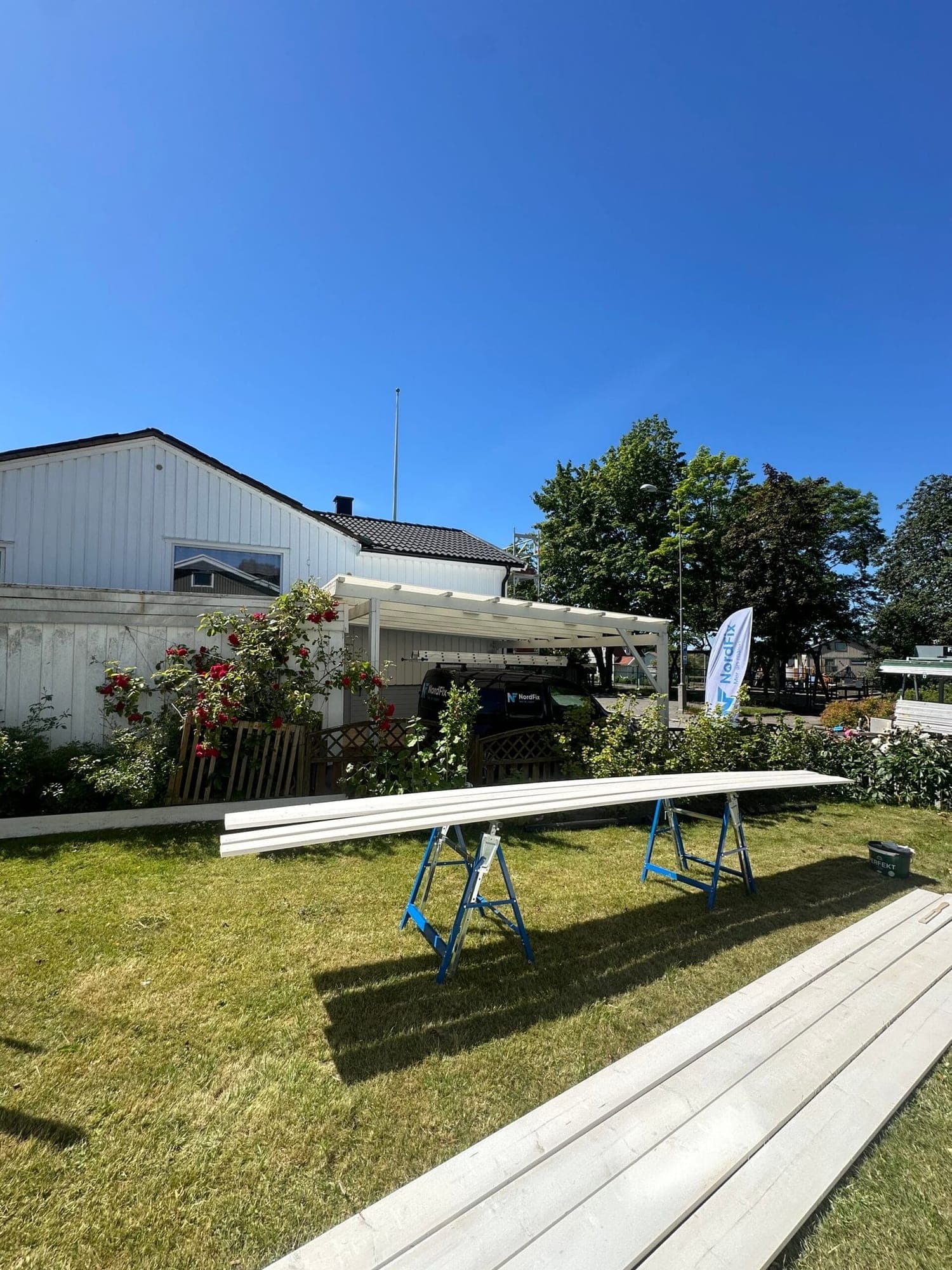 Fasadrenovering i Utby, bild 2 av 12