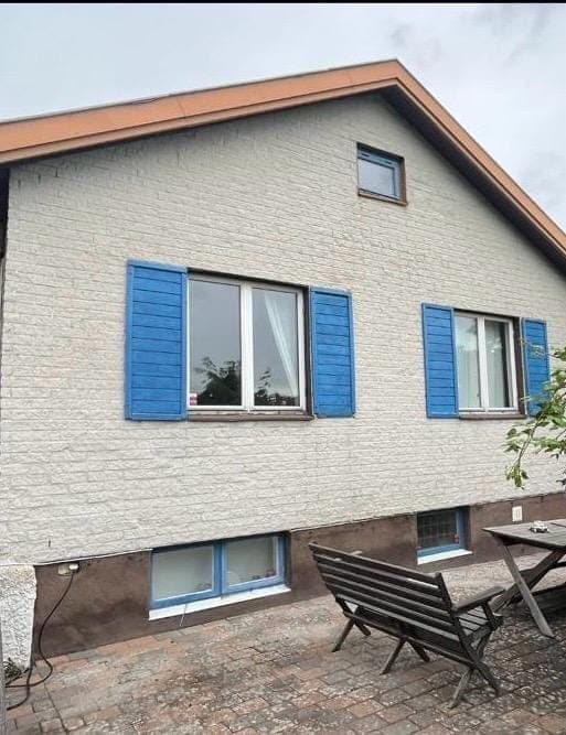 Putsfasad efter fasadtvätt